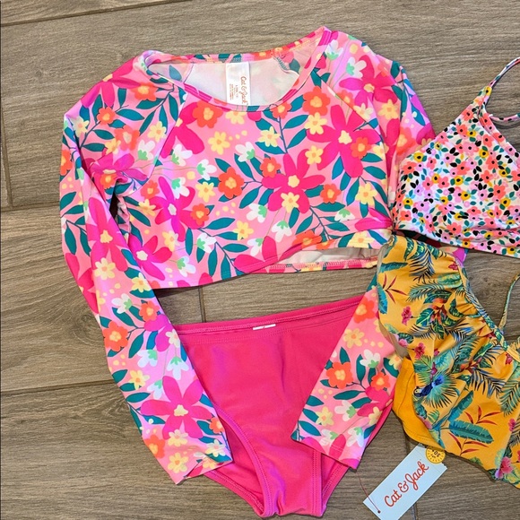 Cat & Jack/Art Class Girls Swim Bundle 4 piece Sz 10-12 - Picture 2 of 6